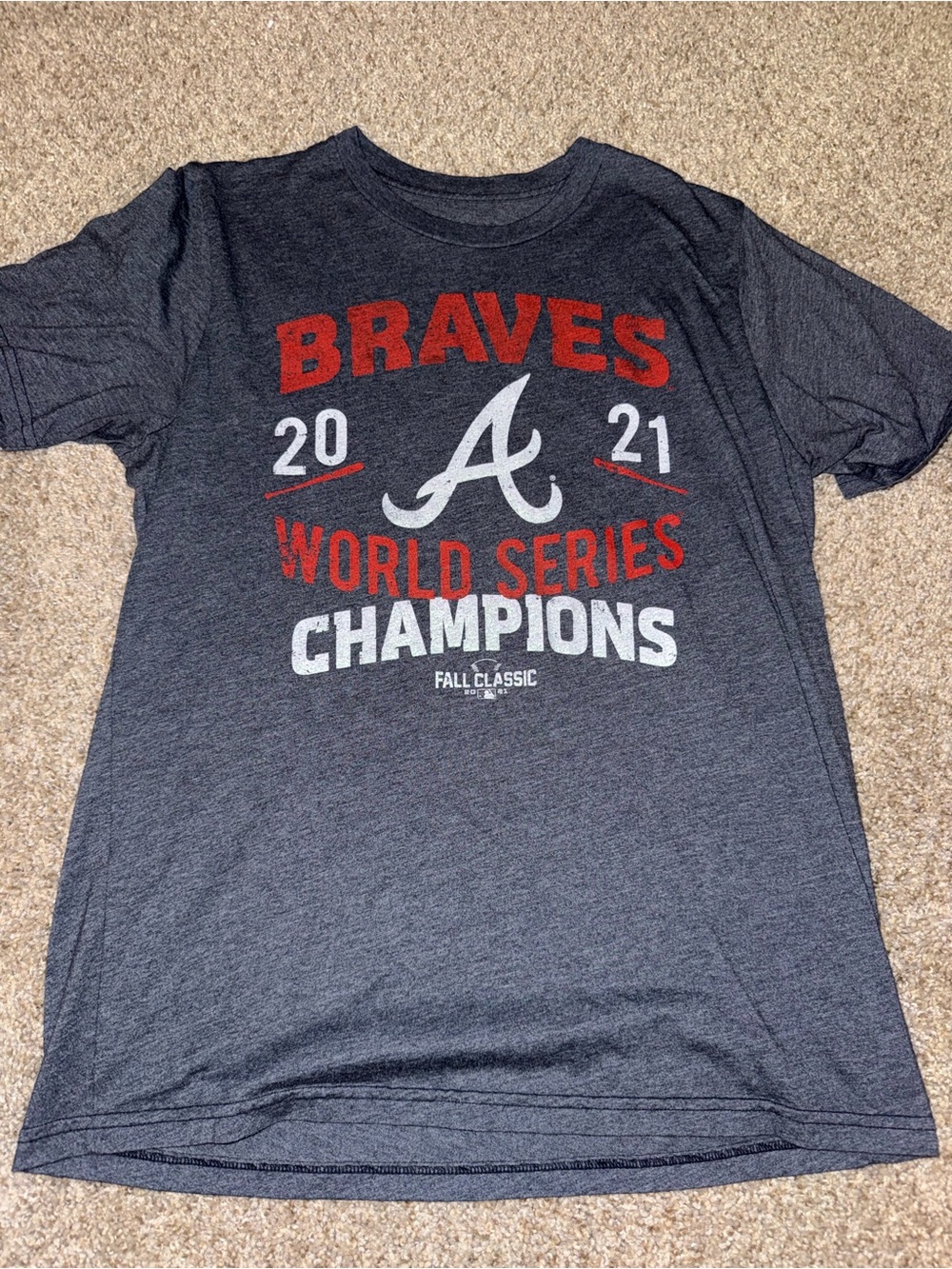 Atlanta Braves 2021 World Series Champions Short Sleeve Tee - Navy